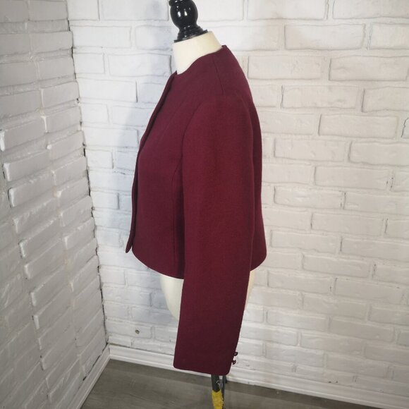 Pendleton Woolen Mills Ladies Size 16 100% Virgin Wool Burgundy Vintage Blazer - Picture 3 of 9